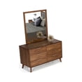 thumbnail image 1 of Limari Home Soria 6-Drawer Mid-Century Wood & Stainless Steel Dresser in Walnut, 1 of 4