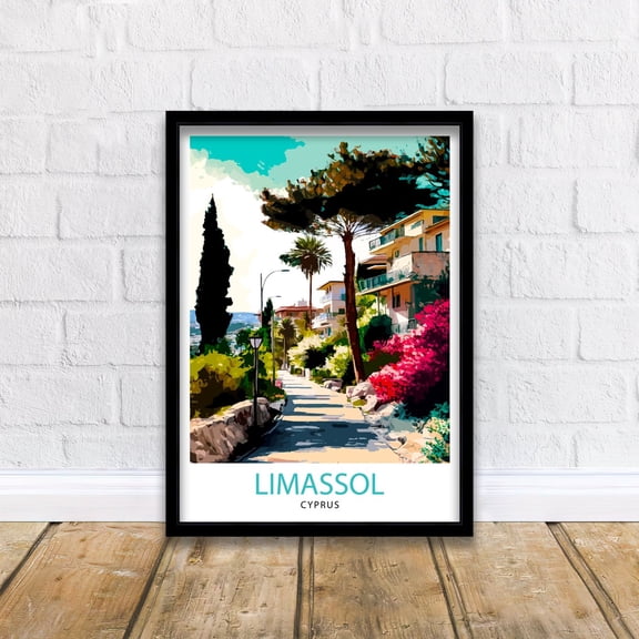 Limassol Cyprus Travel Print Limassol Wall Decor Cyprus Illustration Travel Poster Gift For Limassol Cyprus Home Decor, Poster Only