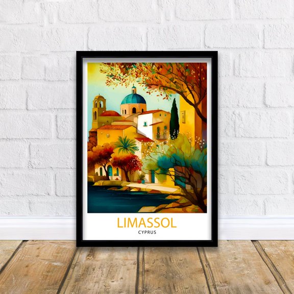 Limassol Cyprus Travel Print, Mediterranean Home Decor, Poster Only