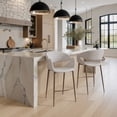 thumbnail image 1 of Limay Counter Stool Beige & Walnut Counter Stool, Modern Style, Plush and durable faux leather fabric, Plywood, Indoor Bar, 1 of 9