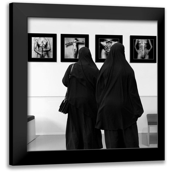 Limberg, Huib 12x12 Black Modern Framed Museum Art Print Titled - Watching The Exhibition Of John Lommen
