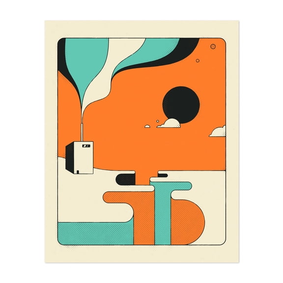 Limbo (1) - Illustration Abstract Geometric Modern Art Surrealism Minimalist Bauhaus Unframed Wall Art Print 8 x 10 inches