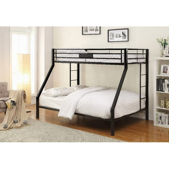 Limbra's Sandy Black Twin XL/Queen Bunk Bed - 10" Floor & 40" Rail Clearance, 6" Mattress Recommended