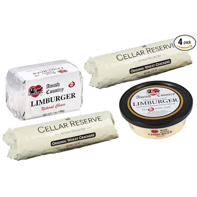 Limburger Cheese and Cracker Party Pack with Amish Country Limburger Cheese Spread, Amish
