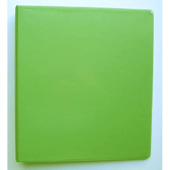 Lime 3-Ring 1.5" View Binder, 8.5" x 11", Vinyl, Inside Pockets, Mfd by Samsill - Pack of 2 Binders