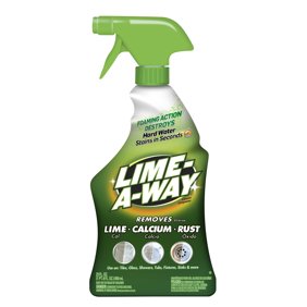 Lime-A-Way Hard Water Stain Remover Spray, Removes Lime, Calcium & Rust in Seconds, Bathroom Cleaner, 22 fl oz