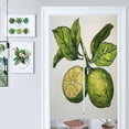 thumbnail image 1 of Lime And Leaves Illustration Door Curtain Nordic Living Room DoorCurtain Porch Partition Curtain Kitchen Rative Half Curtain, 1 of 4