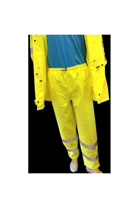 Lime Ansi Class E - Elastic Waist Pants with 3M Reflective Crossing Guard, Construction & Traffic Control