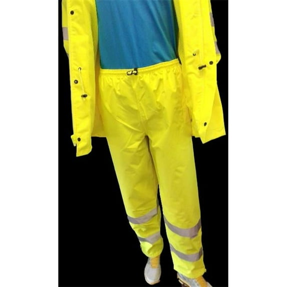Lime Ansi Class E - Elastic Waist Pants with 3M Reflective Crossing Guard, Construction & Traffic Control