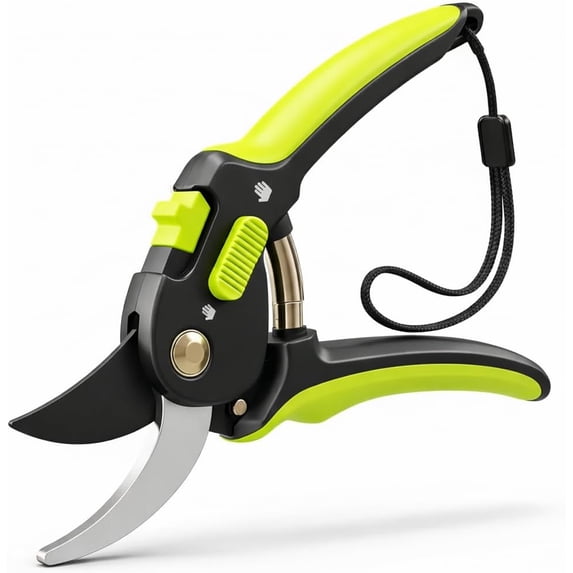 Lime Bypass Pruning Shears & Hedge Clippers - Cuts 3x Easier, Ideal for Seniors