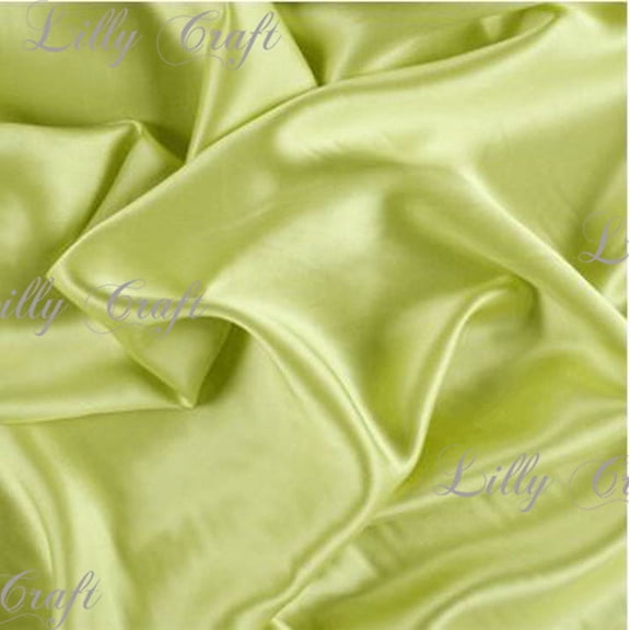 Lime Charmeuse Satin Fabric 58”/60” Inches Wide - Sold By The Yard