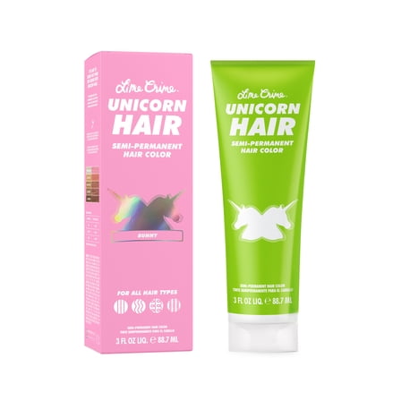 Lime Crime Unicorn Hair, Semi-Permanent Hair Color, Vegan, Light Coverage, Bunny, Unisex, 3.0 fl oz