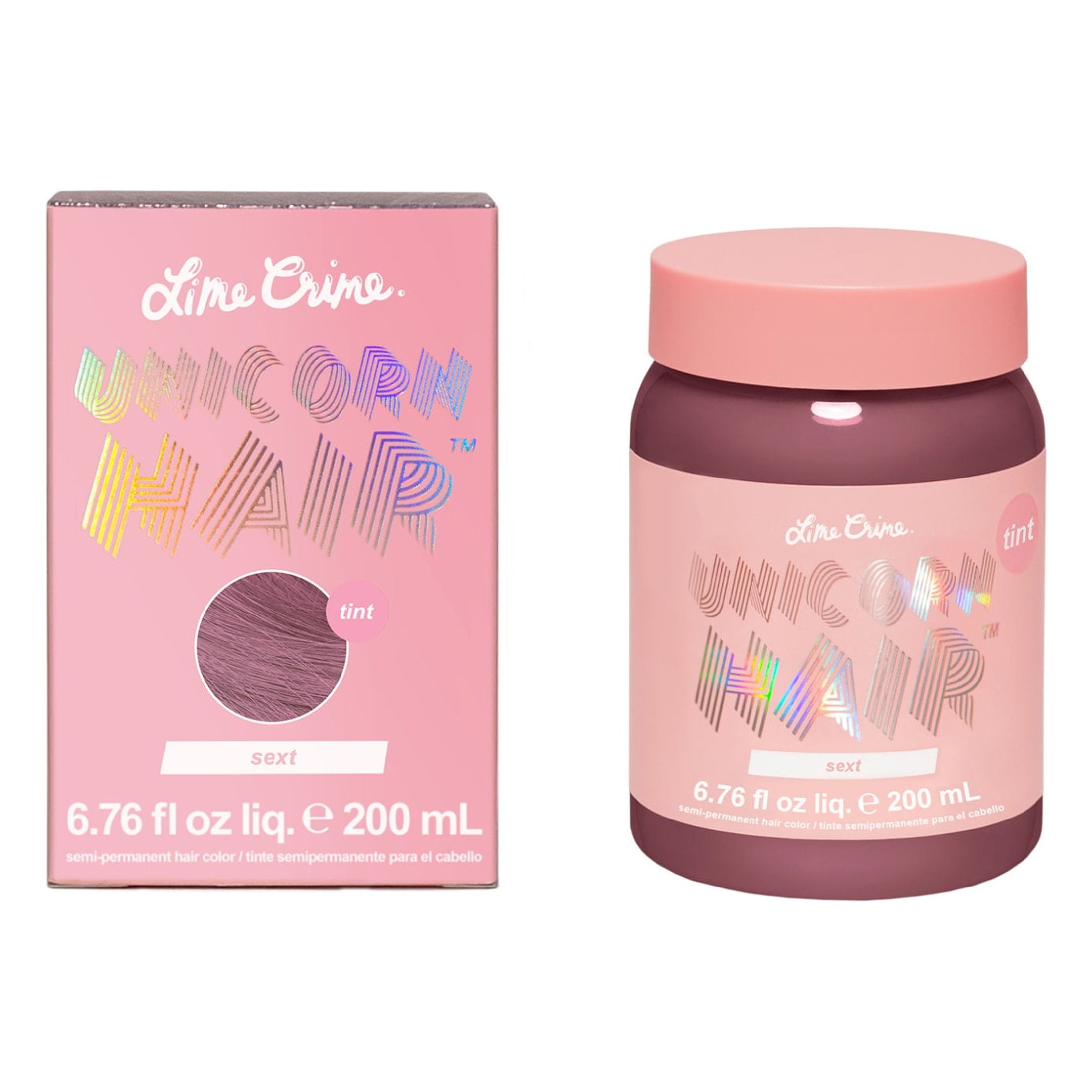 Lime Crime Unicorn Hair, Semi-Permanent Hair Color, Vegan, Light Coverage, Sext, Unisex, 6.76 fl oz