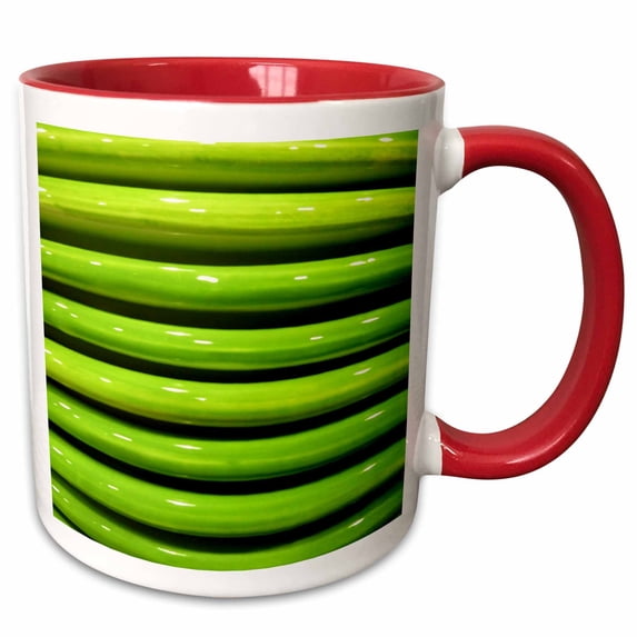 3drose, Lime Curves, 11oz Two-tone Red Mug