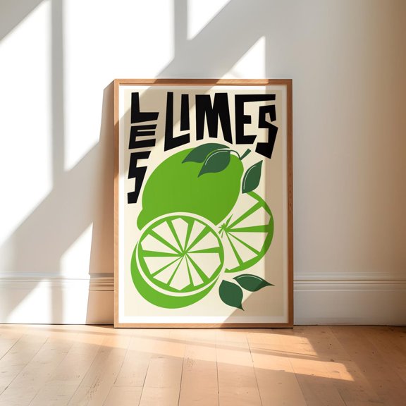 Lime Decorative Wall Portrait Decor Unframed Paper Print