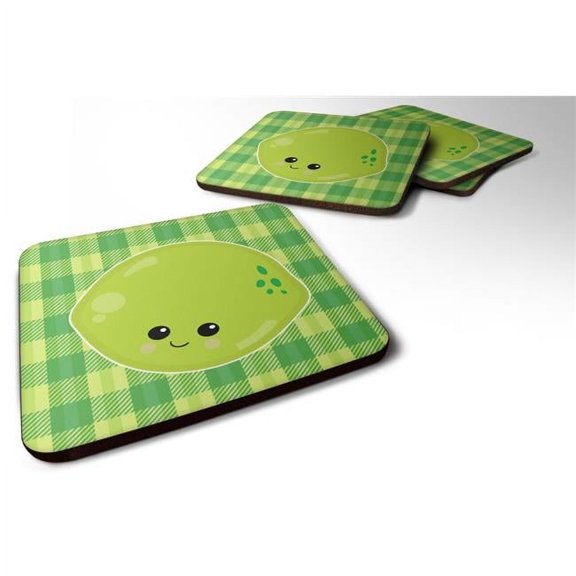 Lime Face Foam Coasters - Set of 4