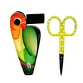 thumbnail image 1 of Lime Green 3 1/2 Inch Embroidery Scissors With Parrot Pouch Purse, 1 of 2