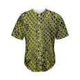 thumbnail image 1 of Lime Green And Black Snakeskin Print Active Baseball Jersey for Men and Women, SNAKESKIN Button Down Women’s Baseball Team Shirts., 1 of 4