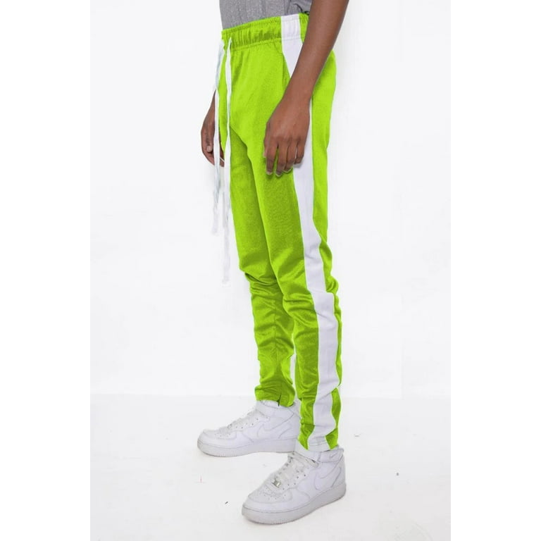 Lime Green And White Classic Slim Fit Track Pants Walmart