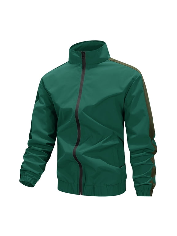 Lime Green Basic Sport Casual Running Going Out Outfits for Mens Winter Fall Long Sleeve Jacket Coats Man Zip Up 2026 Fashion L