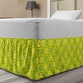 thumbnail image 1 of Lime Green Bed Skirt, Lemon and Lime in Pop Art Inspired Pastel Toned Squares Graphic, Elastic Bedskirt Dust Ruffle Wrap Around for Bedding Decor, 4 Sizes, Yellow Lime Green, by Ambesonne, 1 of 2