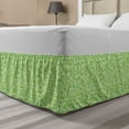 thumbnail image 1 of Lime Green Bed Skirt, Triangles Geometry Modern Digital Pyramids Soft Graphic, Elastic Bedskirt Dust Ruffle Wrap Around for Bedding Decor, 4 Sizes, Pale and Fern Green, by Ambesonne, 1 of 2