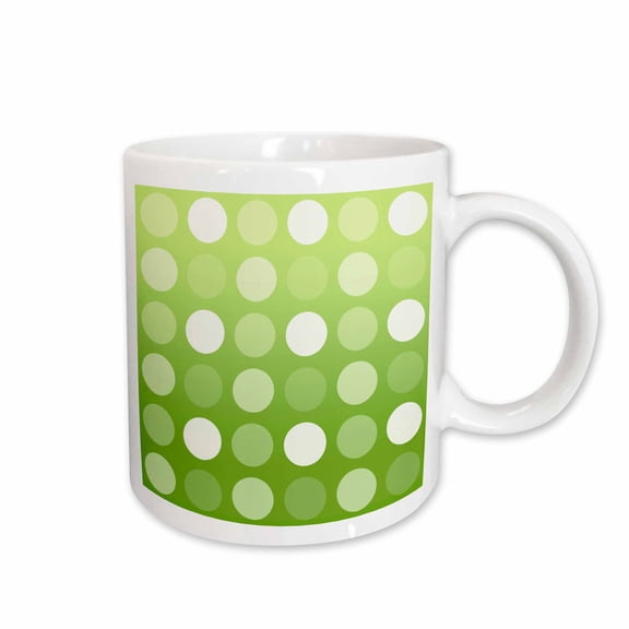 3drose, Lime Green Big Dots - Whimsical Fun Art, 15oz Mug