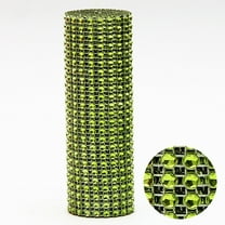 Lime Green Bling Wrap Rhinestone Ribbon - 35.4 in Crystal Rhinestones Mesh Ribbon - Diamond Wrap Rhinestone Strips Roll for Crafts Wedding Party Decoration