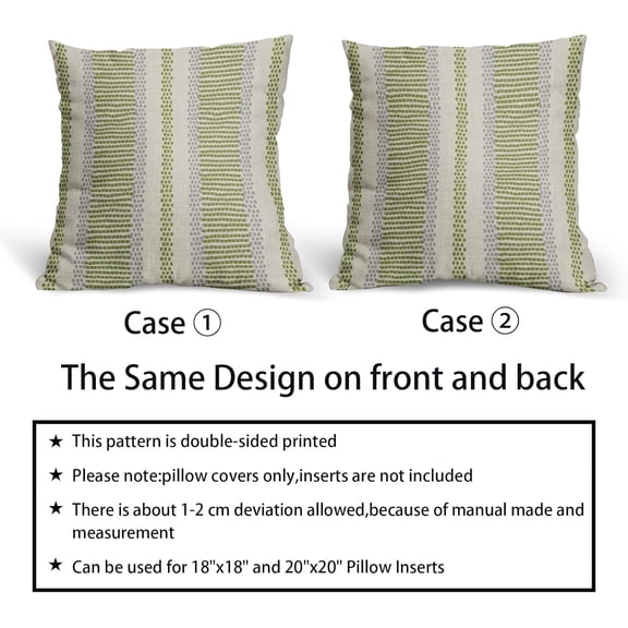 Lime Green Boho Modern Pillow Covers 16x16 Set of 2 Gray Grey Dot Print Striped Decorative Outdoor Throw Pillowcases for Couch Sofa Bed