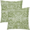 thumbnail image 1 of Lime Green Boho Throw Pillow Covers 18x18 Inch Bohemian Carpet Ethnic Decorative Square Pillow Cases Bohemian Carpet Ethnic Cushion Covers Farmhouse Home Decor for Sofa Couch Outdoor Set of 2, 1 of 6