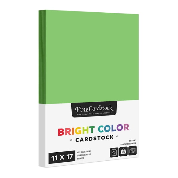 Lime Green Bright Color Cardstock Paper – Great for Arts and Crafts, Invitations, Scrapbooking and Stationery Printing | Medium Weight 65lb Cover (176gsm) Card Stock | 11" x 17" | 50 Sheets per Pack