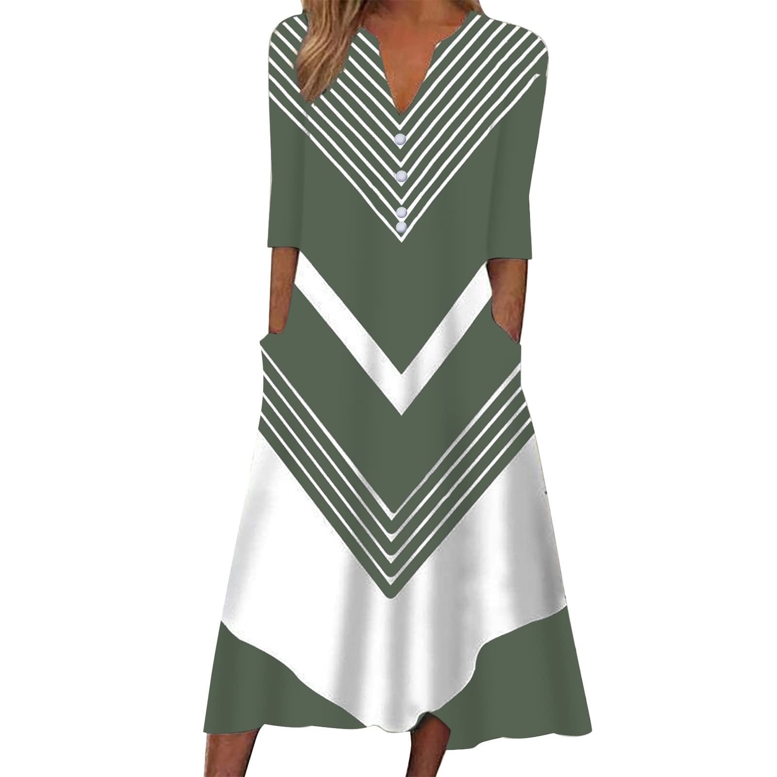 Multicolor Striped Color Block Loose Fit Half Sleeve Maxi Dress
