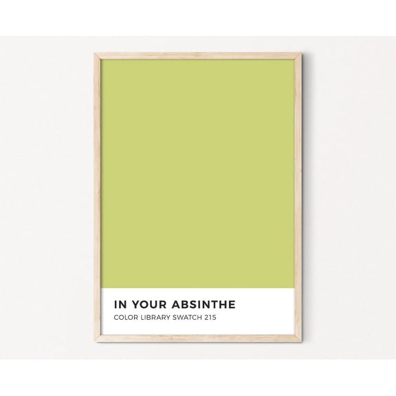 Lime Green Color Swatch Wall Art Print, Bold Aesthetic Decor