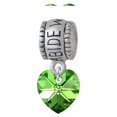 thumbnail image 1 of Lime Green Crystal Heart - Abide With Me Charm Bead, 1 of 1