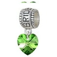 thumbnail image 1 of Lime Green Crystal Heart - Bridesmaid Charm Bead, 1 of 1