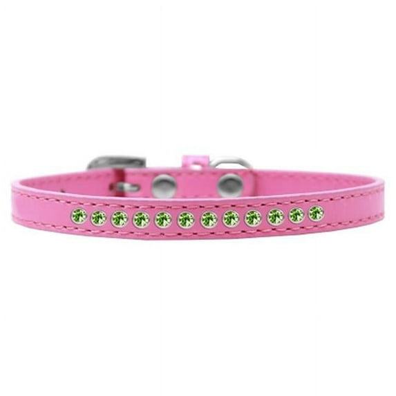 Lime Green Crystal Puppy Collar, Bright Pink - Size 14