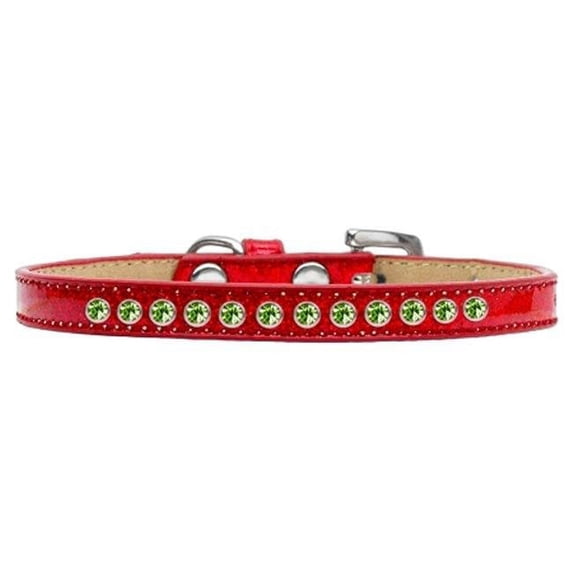 Lime Green Crystal Puppy Ice Cream Collar, Red - Size 10