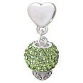 thumbnail image 1 of Lime Green Crystal Sparkle Spinner - Heart Charm Bead, 1 of 1
