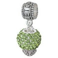 thumbnail image 1 of Lime Green Crystal Sparkle Spinner - Let Go Let God Charm Bead, 1 of 1