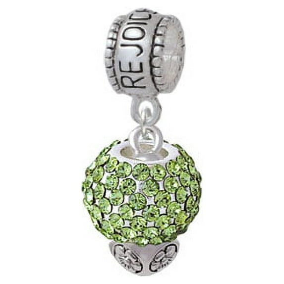 Lime Green Crystal Sparkle Spinner - Rejoice Charm Bead