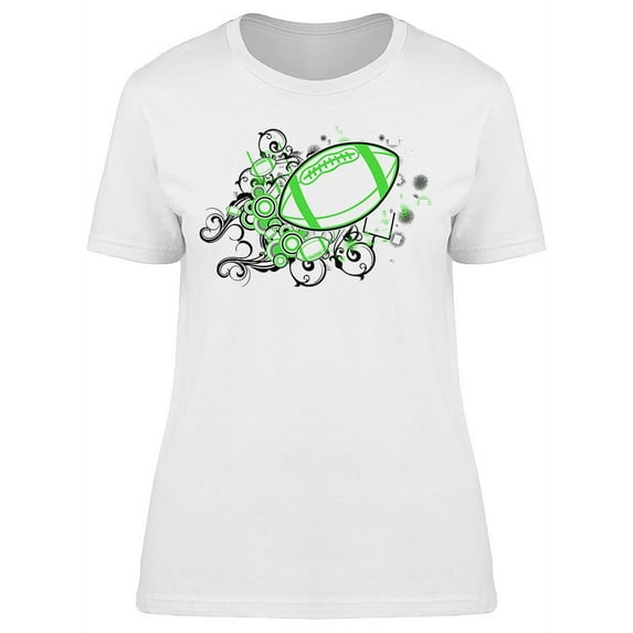 Lime Green Football T-Shirt Women -Image by Shutterstock, Female x-Large