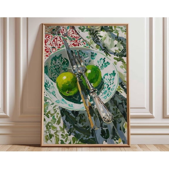 Lime Green Fruit Still Life Wall Art Print