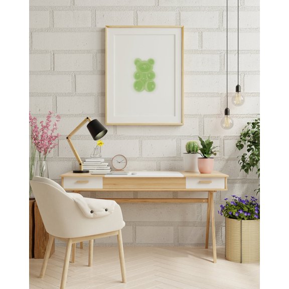 Lime Green Gummy Bear Wall Art Print, Trendy Candy Artwork