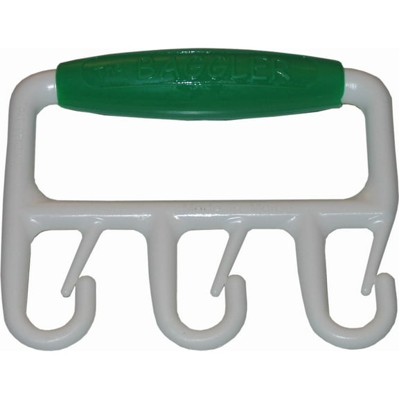 Lime Green Handle, White Body Baggler | Shopping Bag Holder