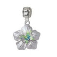 thumbnail image 1 of Lime Green & Hot Blue Butterfly on Large Flower - Lil Sister Charm Bead, 1 of 1