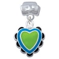 thumbnail image 1 of Lime Green & Hot Blue Heart with Black Ruffles - Nurse Hat Charm Bead, 1 of 1
