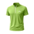 thumbnail image 1 of Lime Green Man Quick Dry Basic Top Blouses for Mens Short Sleeve Collared Neck Spandex Workout Athletic Jogger Fall Summer Shirts Zip Up 2026 Clothing Y2K M, 1 of 5