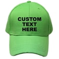 thumbnail image 1 of Lime Green Personalized Text Embroidered Unisex Baseball Cap, Adjustable Hat, Custom Text, 1 of 9
