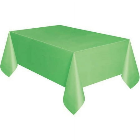 Lime Green Plastic Party Tablecloth, 108 x 54 Inches