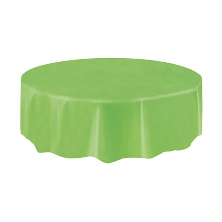 Lime Green Plastic Party Tablecloth, Round, 84in